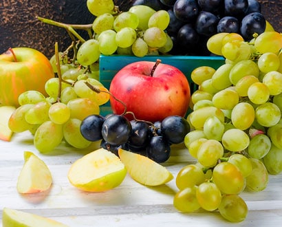 grapes and apples